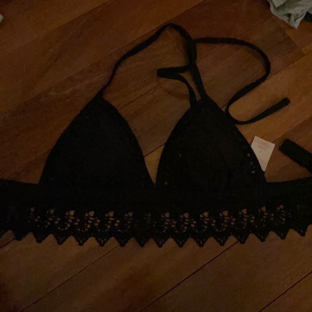 Target black lace bikini top size small